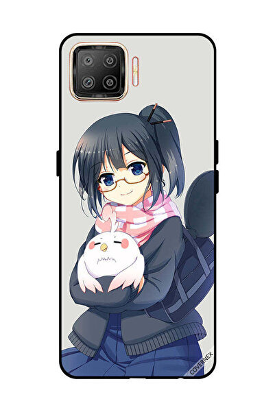 Covernex غطاء حماية لهاتف OPPO F17 فتاة تحمل حيوانًا أليفًا