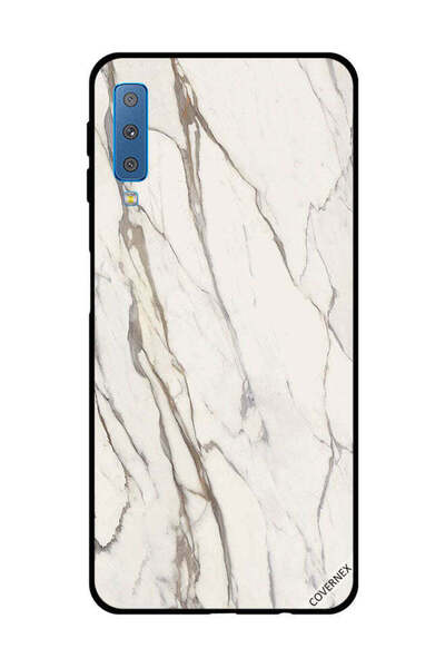 Covernex غطاء حماية لهاتف سامسونج جالاكسي A7 2018 بنمط رخامي أبيض متشقق
