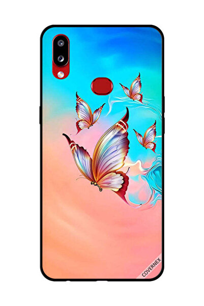 Covernex غطاء حماية لهاتف سامسونج جالاكسي A10s، فراشات تحلق فوق لون الطلاء