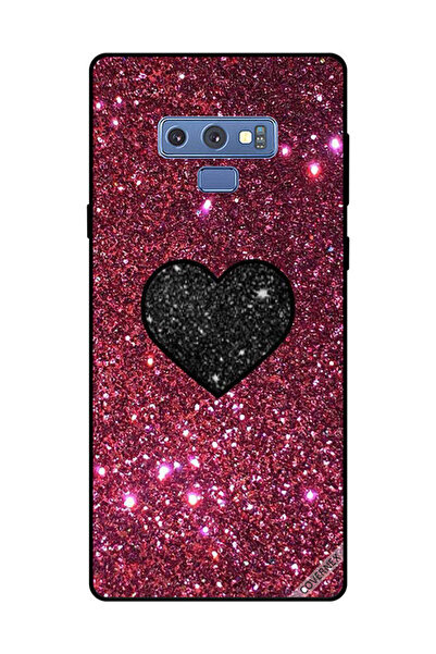 Covernex غطاء حماية لهاتف سامسونج جالكسي نوت 9 بتصميم قلب أسود مع لمعان أحمر