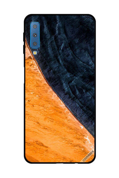 Covernex غطاء حماية لهاتف سامسونج جالاكسي A7 2018 بنمط طلاء أصفر وأسود