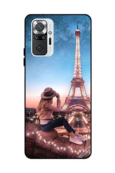 Covernex غطاء حماية لهاتف شاومي ريدمي نوت 10 برو 4G، فتاة قبعة بنية وبرج إيفيل