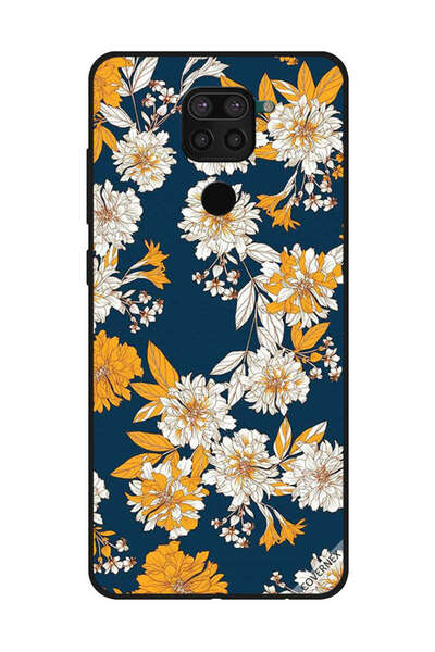 Covernex غطاء حماية لهاتف شاومي ريدمي نوت 9 بنقشة زهور وأوراق صفراء وبيضاء