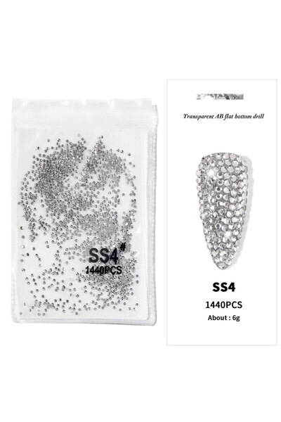 Choice SS4(1.6mm)1440 144/288 /1440pcs SS3-SS50 Crystal AB Clear Nail Rhinest...