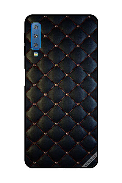 Covernex غطاء حماية لهاتف سامسونج جالاكسي A7 2018 بنقشة ستابرز على قماش أسود
