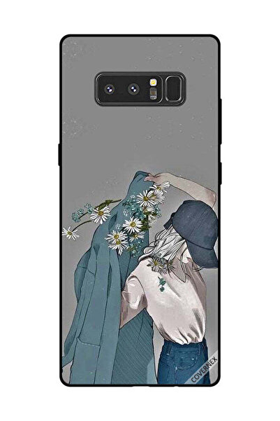 Covernex غطاء حماية لهاتف سامسونج جالاكسي نوت 8، قبعة فتاة ترتدي معطفًا مزهرًا