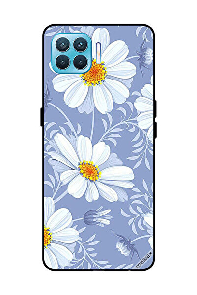 Covernex غطاء حماية لهاتف OPPO F17 Pro بنقشة زهور بيضاء متفتحة