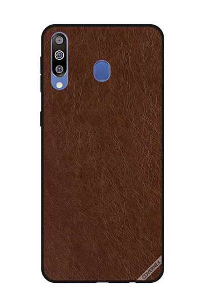 Covernex غطاء حماية لهاتف سامسونج جالاكسي M30 بنمط جلدي بني داكن