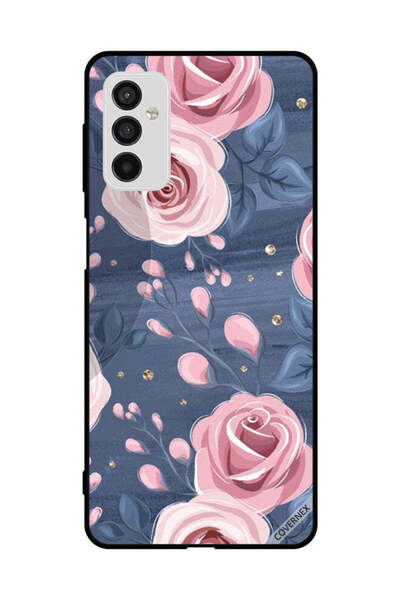 Covernex غطاء حماية لهاتف سامسونج جالاكسي M52 5G بنقشة ورود وردية وأوراق رماد...