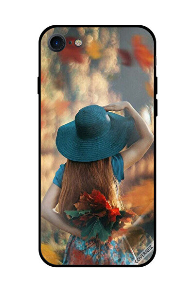 Covernex غطاء حماية لهاتف iPhone SE 2020، فتاة قبعة تخفي أوراق الحب