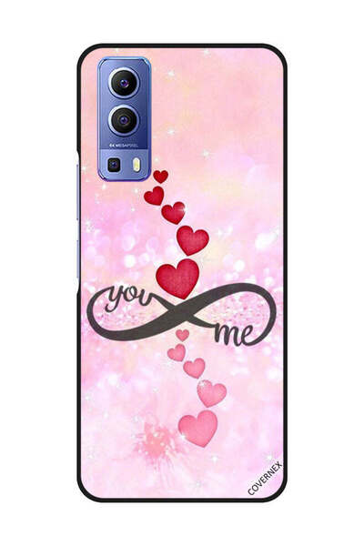 Covernex غطاء حماية لهاتف فيفو Y72 5G قلوب حمراء ووردية أنت إنفينيتي مي