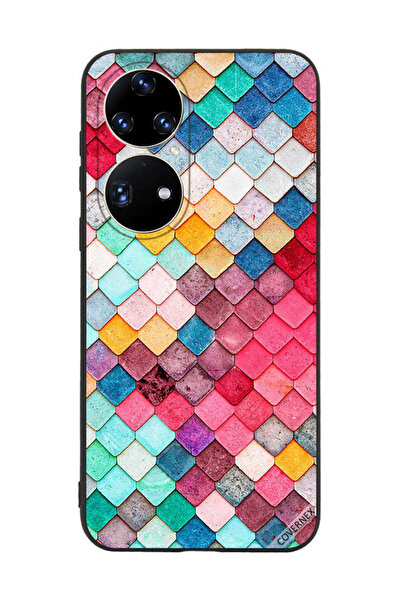Covernex غطاء حماية لهاتف هواوي بي 50 بنمط مربع ماسي
