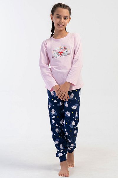 VİENETTA Cotton Girls Long Sleeve Pajama Set(9-10/15-16), 405204