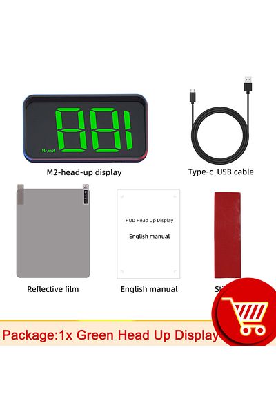 Choice green Car Head Up HD Display M2 GPS Speedometer Speed KMH Digital HUD Windshield Projector For All C