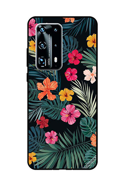 Covernex غطاء حماية لهاتف هواوي بي 40 برو بلس - زهور متعددة الألوان وريش أخضر...