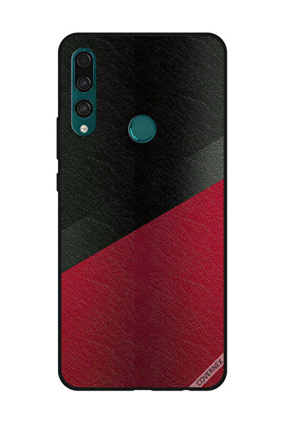 Covernex غطاء حماية لهاتف هواوي Y9 Prime 2019 بنقشة جلد أسود وأحمر