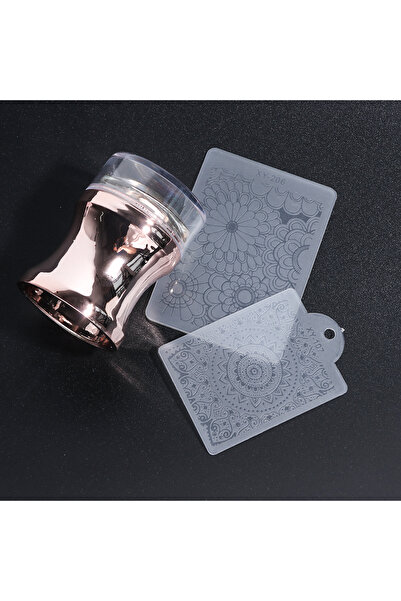 Choice 1033 روز جولد 1 مجموعة مرآة أظافر ختم سيليكون شفاف رأس مانيكير مكشطة قوالب نقل Pri