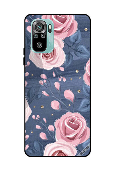 Covernex غطاء حماية لهاتف شاومي ريدمي نوت 10 4G بنقشة ورود وردية وأوراق رمادي...