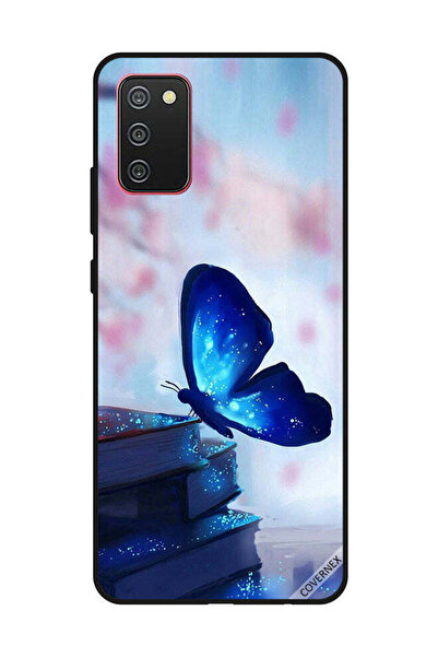 Covernex غطاء حماية لهاتف سامسونج جالاكسي A02s/F02s بطبعة فراشة زرقاء داكنة ع...