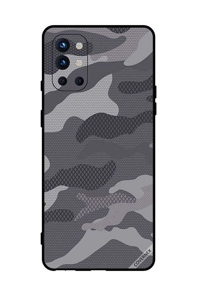 Covernex غطاء حماية لهاتف OnePlus 9R بنمط تمويه رمادي