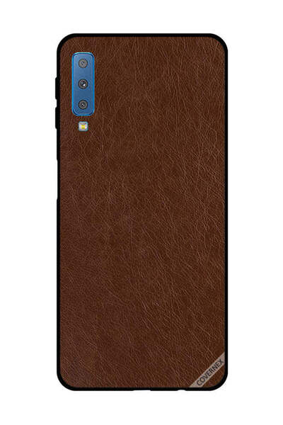 Covernex غطاء حماية لهاتف سامسونج جالاكسي A7 2018 بنقشة جلد بني داكن