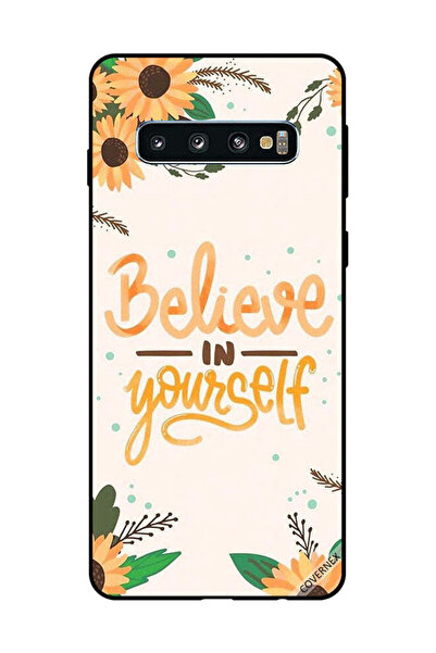 Covernex غطاء حماية لهاتف سامسونج جالاكسي S10 - ثق بنفسك - زهور الشمس