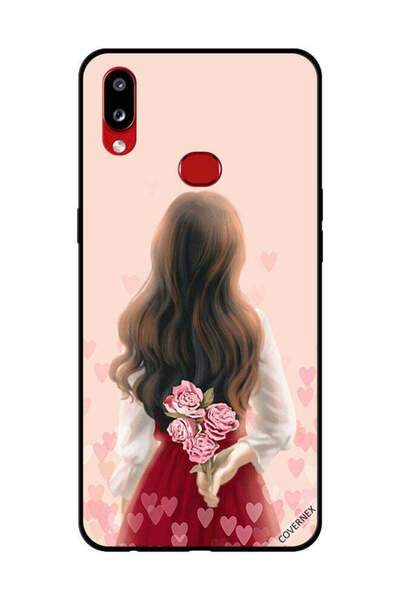 Covernex غطاء حماية لهاتف سامسونج جالاكسي A10s فتاة تخفي الزهور
