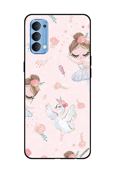 Covernex غطاء حماية لهاتف OPPO Reno 4 4G مزين برسومات فتاة وزهور
