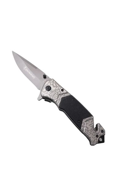 dalimag Cuțit tactic pliabil de supraviețuire cu design de camuflaj pentru camping și aventuri, 22 cm, negru
