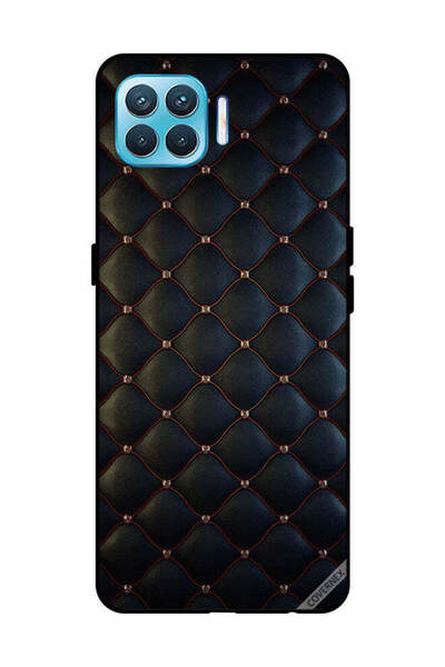 Covernex غطاء حماية لهاتف OPPO F17 Pro مطبوع عليه نقشة قماشية سوداء