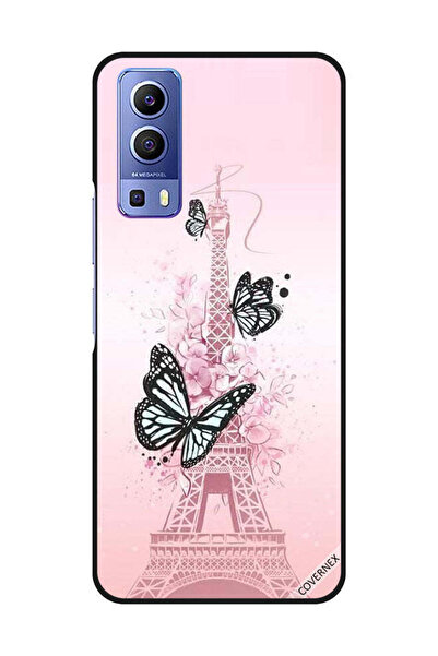 Covernex Protective Case Cover For Vivo Y72 5G Black Butterflies On Effiel Tower