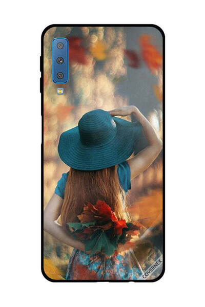 Covernex غطاء حماية لهاتف سامسونج جالاكسي A7 2018 - فتاة قبعة تخفي أوراق الحب