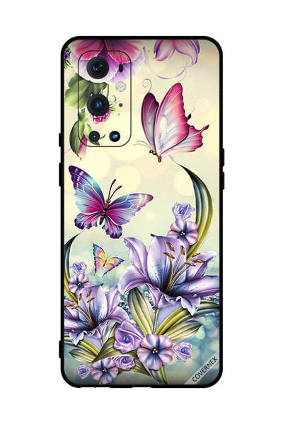 Covernex غطاء حماية لهاتف OnePlus 9 Pro بنقشة زهور أرجوانية وفراشات