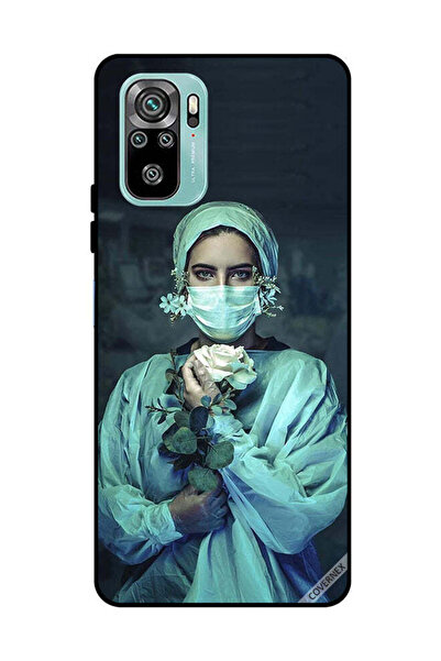 Covernex غطاء حماية لهاتف شاومي ريدمي نوت 10 4G ممرضة تحمل زهرة