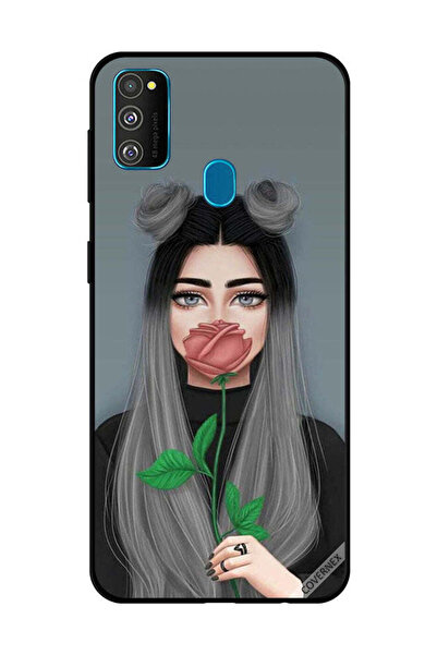 Covernex غطاء حماية لهاتف سامسونج جالاكسي M30s، فتاة لطيفة تخفي فمها على شكل ...