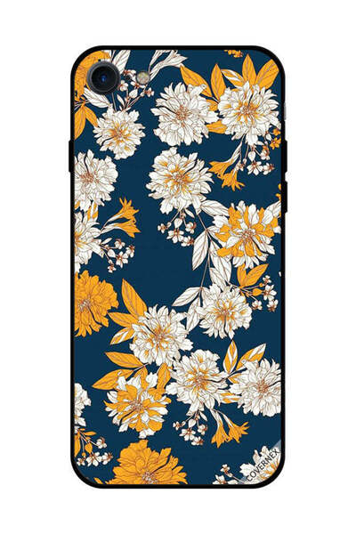 Covernex غطاء حماية لهاتف iPhone SE 2020 بنقشة زهور وأوراق صفراء وبيضاء