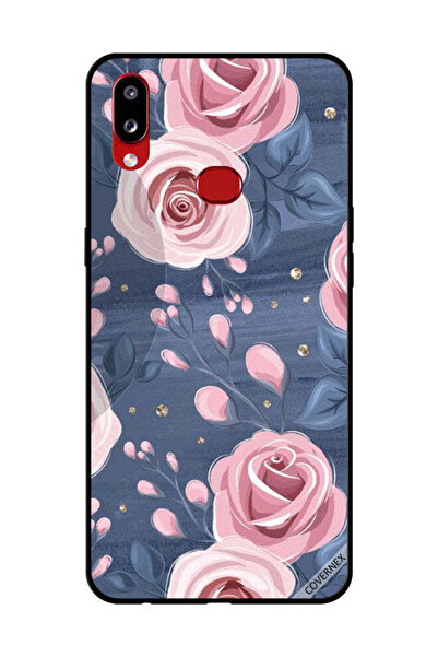 Covernex غطاء حماية لهاتف سامسونج جالاكسي A10s بنقشة ورود وردية وأوراق رمادية...