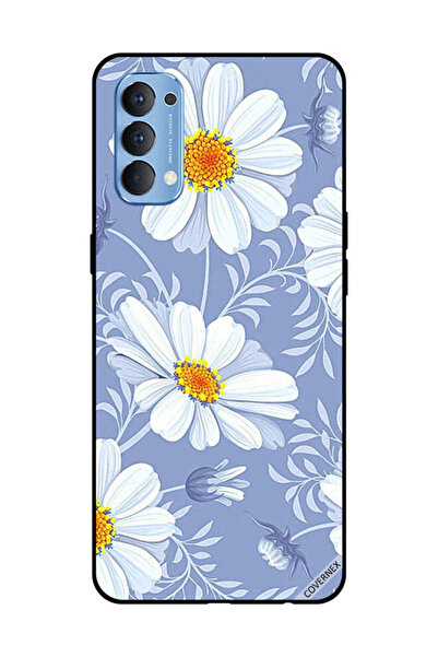 Covernex غطاء حماية لهاتف OPPO Reno 4 4G بطبعة زهور بيضاء مزهرة