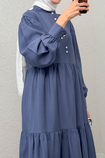 ALLMİRA FASHION Button Detailed Hijab Long Dress