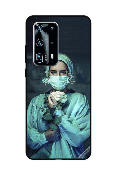 Covernex غطاء حماية لهاتف هواوي P40 برو بلس ممرضة تحمل زهرة