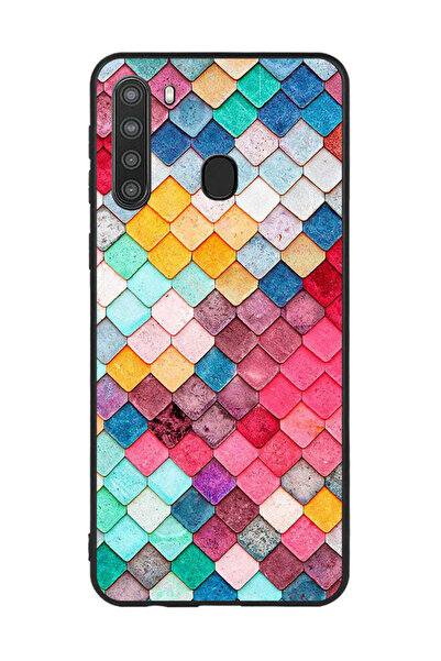 Covernex غطاء حماية لهاتف سامسونج جالاكسي A21 بنمط مربع ماسي