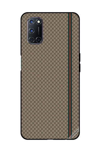 Covernex غطاء حماية لهاتف OPPO A52/A72/A92 بخطوط حمراء وخضراء على نمط بني