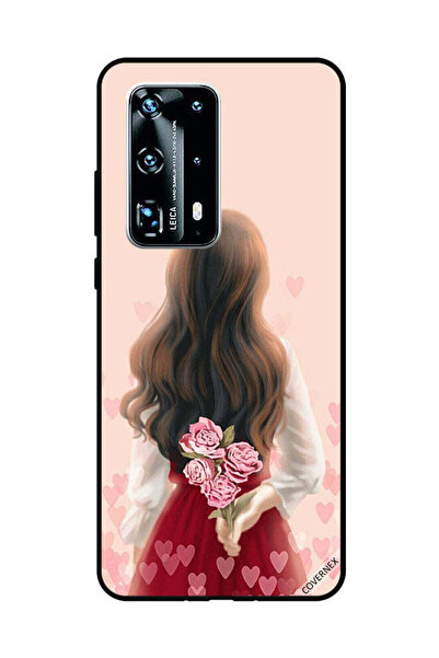 Covernex غطاء حماية لهاتف هواوي بي 40 برو بلس فتاة تخفي الزهور