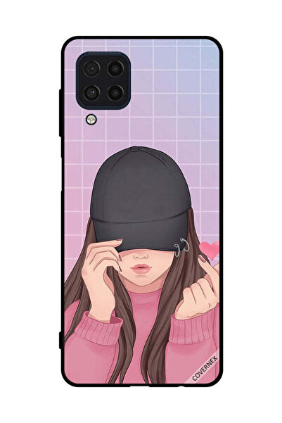 Covernex غطاء حماية لهاتف سامسونج جالاكسي F22 4G سناب لوف، قبعة سوداء للبنات
