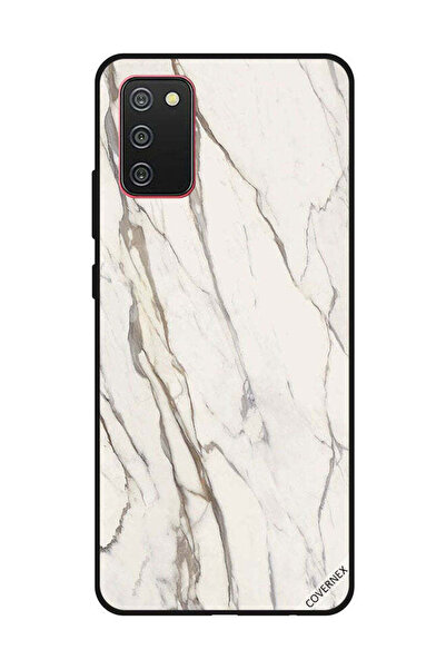 Covernex غطاء حماية لهاتف سامسونج جالاكسي A02s/F02s بنقشة رخامية بيضاء متشققة