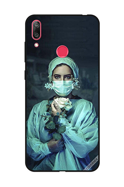 Covernex غطاء حماية لهاتف هواوي Y7 برايم 2019 - ممرضة تحمل زهرة