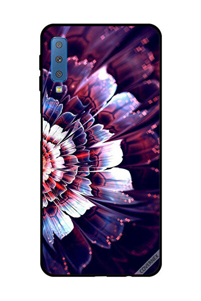 Covernex غطاء حماية لهاتف سامسونج جالاكسي A7 2018 مع زهرة كبيرة منعكسة على ال...