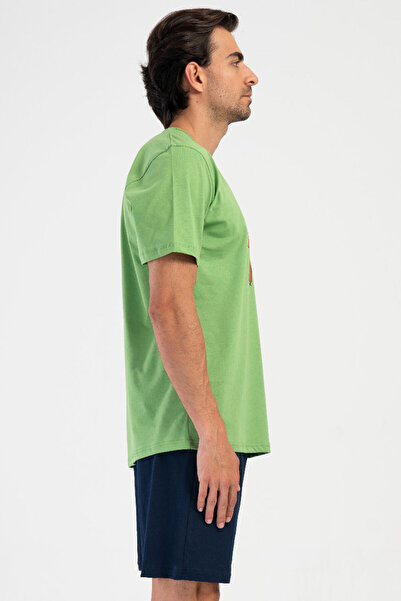 VİENETTA Βαμβακερό ανδρικό κοστούμι πιτζάμες με κοντομάνικο σορτς, 408438