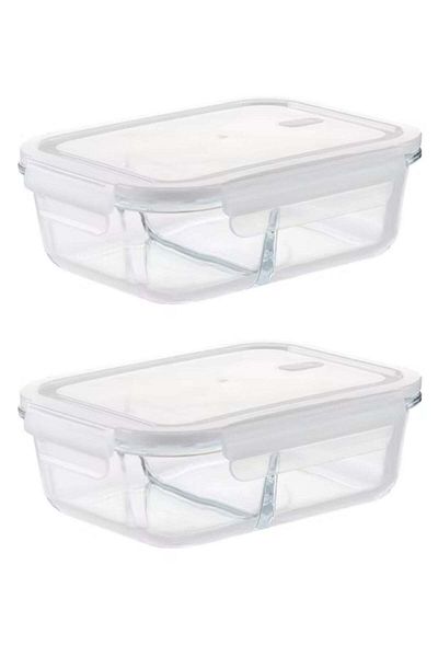 Yuwell 2 Pieces Glass Meal Prep Containers Glass Food Storage Containers With Lids