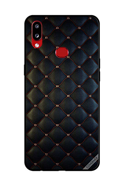 Covernex غطاء حماية لهاتف سامسونج جالاكسي A10s بنقشة طوابع على قماش أسود